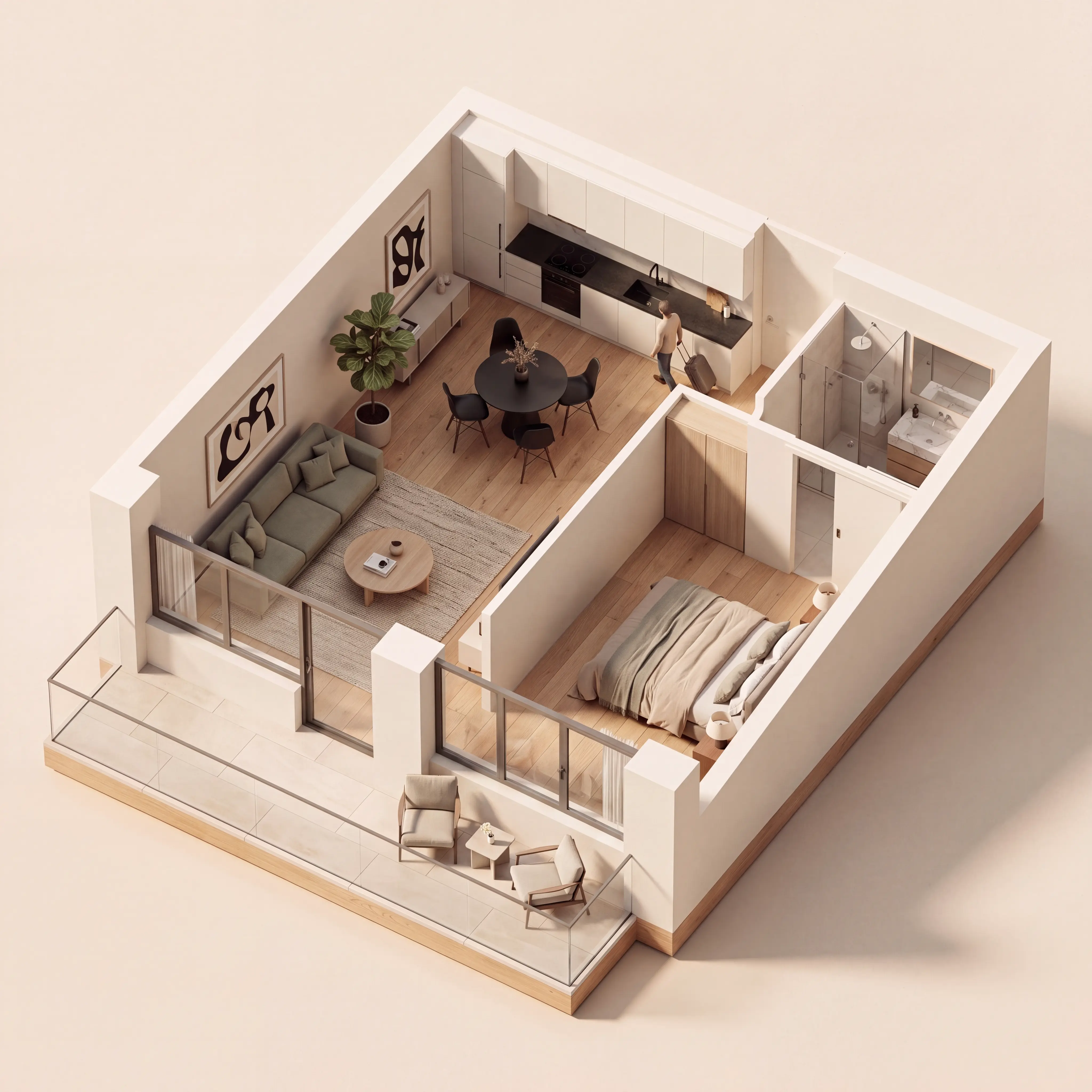 Floor plan of the apartment on the 13th floor